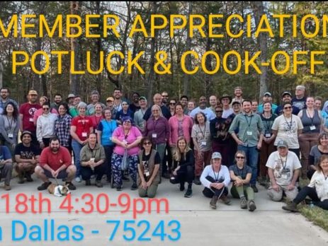 Member Appreciation Potluck and Cookoff, December 18th at 4:30pm to 9:00pm. North Dallas - 75243